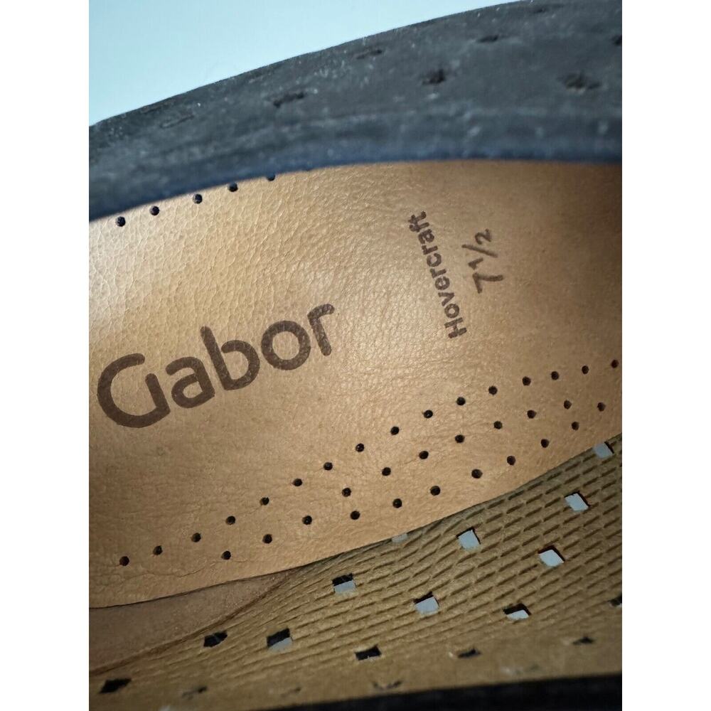 Gabor Suede Perforated Flats Sneakers US Size 10 (UK-7.5) Black Minimalistic - Picture 6 of 7